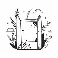 Nature inspired wooden border frame mockup concept as High resolution mockup of a nature inspired wooden border frame featuring a serene nature scene suitable for natural and eco f Dynamic Set 2 vector