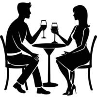 Candid Scene of a Young Male and Female in a Social Setting vector