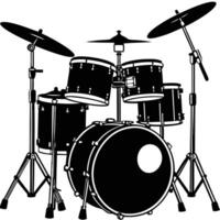 Modern Drum Silhouette for Jazz and Rock Artists vector