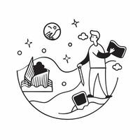Volunteer with beach cleanup concept as A volunteers profile blended with beach cleanup imagery symbolizing community effort and hope for a cleaner environment Ideal for community Dynamics vector