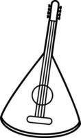Elegant Balalaika Line Art Design vector