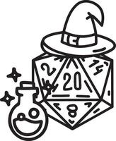 DND Dice Rpg board game character. Fantasy icosahedron wargame. vector