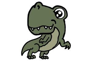 Adorable T-Rex Smiling from the Side vector