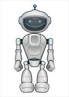 realistic white droid robot isolated on white background vector