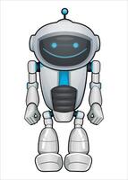 realistic mechanical robot droid white color isolated on white background vector