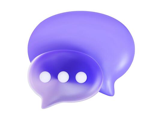 3D speech bubble with transparent effect. For communication, communication, notification and thinking. symbol.