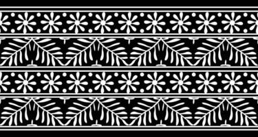 Textile fabric border motif pattern for a geometric oriental seamless pattern. Border decoration vector