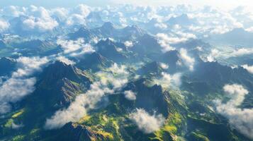 Majestic mountain landscape under a clear blue sky photo