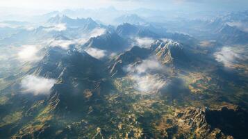 Mountain landscape with clouds and valleys during daytime photo