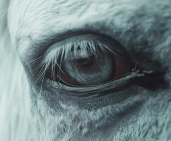 Close-up view of a horse's eye revealing deep emotions photo