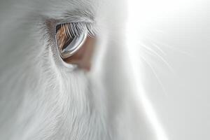 Close-up of a dog's eye reflecting soft light photo
