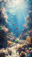Underwater paradise in a vibrant coral reef ecosystem photo