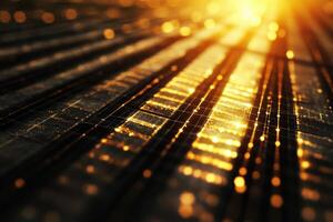 Golden rays illuminate textured surface at sunset photo