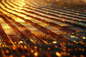 Golden patterns reflecting light on a textured surface photo