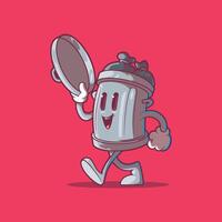 A Trash can character smiling. vector