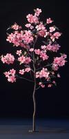 3d model of a flowering tree with pink flowers photo