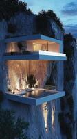 A house on top of a cliff with a pool photo