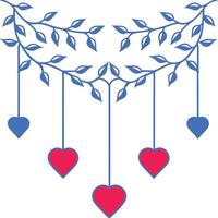 Tree branch heart shape coloring and white design illustration. vector