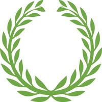 Green laurel wreath simple design frame symmetrical illustration. vector