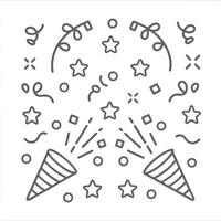 Party Popper. Exploding festive Popper with confetti. The element of celebrating a new year, birthday and any holiday. Flapper for celebration decoration design. vector