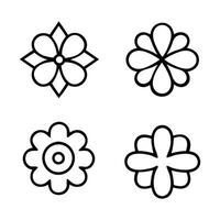 Flowers icon set. Flowers isolated on transparent background. Flowers in modern simple. vector