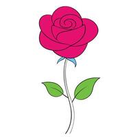 Rose illustration coloring shape. Rose bud on white background. vector