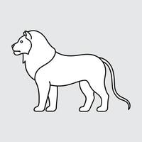 Lion Simple Line Drawing. vector
