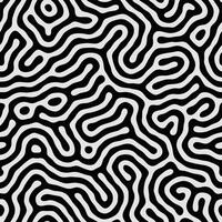 Abstract pattern black and white organic curves illustration. abstract seamless turing pattern, endless texture, fabric print template. vector
