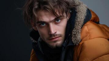 A man in a winter jacket photo