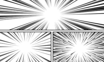Comic book page template with radial background in pop-art style. vector