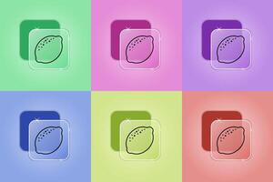 Set of lemon icons in different colors vector