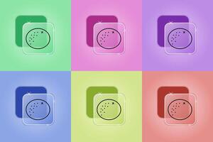 Set of tangerine icons in different colors vector