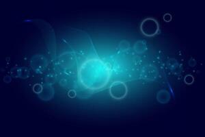 Abstract turquoise wave in space on dark blue background vector