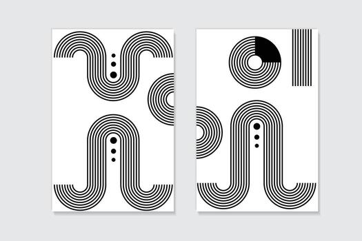 Abstract geometric arch figures, modern memphis design vector