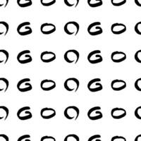 Seamless pattern with black sketch hand drawn brush circles shape on white background. Abstract grunge texture. illustration vector