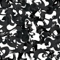 Seamless pattern with wavy grunge brush strokes in shapes on white background. illustration vector
