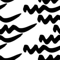 Seamless pattern with wavy grunge brush strokes in abstract shapes vector