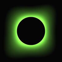 Circle illuminate frame with gradient. Green round neon isolated on black background. illustration vector
