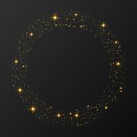 Abstract gold glowing halftone dotted background. glitter pattern in circle form. Circle halftone dots. illustration vector