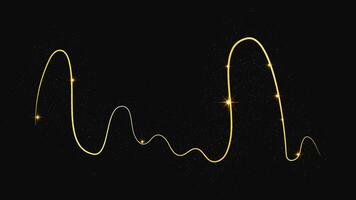 Gold glittering confetti wave. Golden magical sparkles on background vector