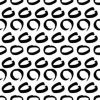 Seamless pattern with black hand drawn brush scribble circles shape on white background. Abstract grunge texture. illustration vector