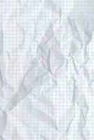 White clean crumpled paper background. Vertical crumpled checkered empty paper template for posters and banners. illustration vector