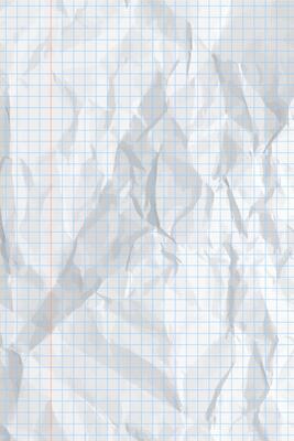 White clean crumpled paper background. Vertical crumpled checkered empty paper template for posters and banners. illustration
