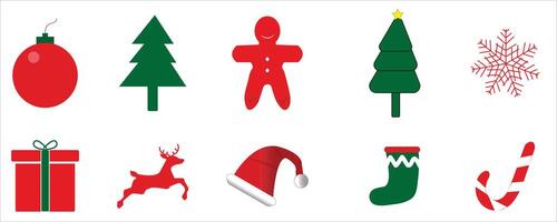 Christmas Flat icon set on white background, Christmas tree icon set , merry Christmas icon set. vector