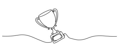 The Winner's Cup designed for champions has a continuous line icon. vector
