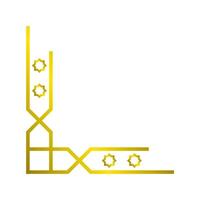 Islamic corner gold frame design vector