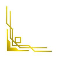 Islamic corner gold frame element design vector