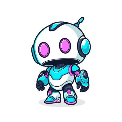 Robot Head Mascot . Futuristic and cartoon design