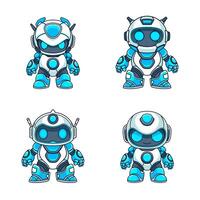 Robot Mascot Collection. Simple and Futuristic Design vector