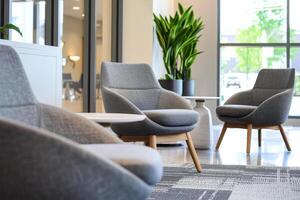 Modern office chairs in a modern office photo